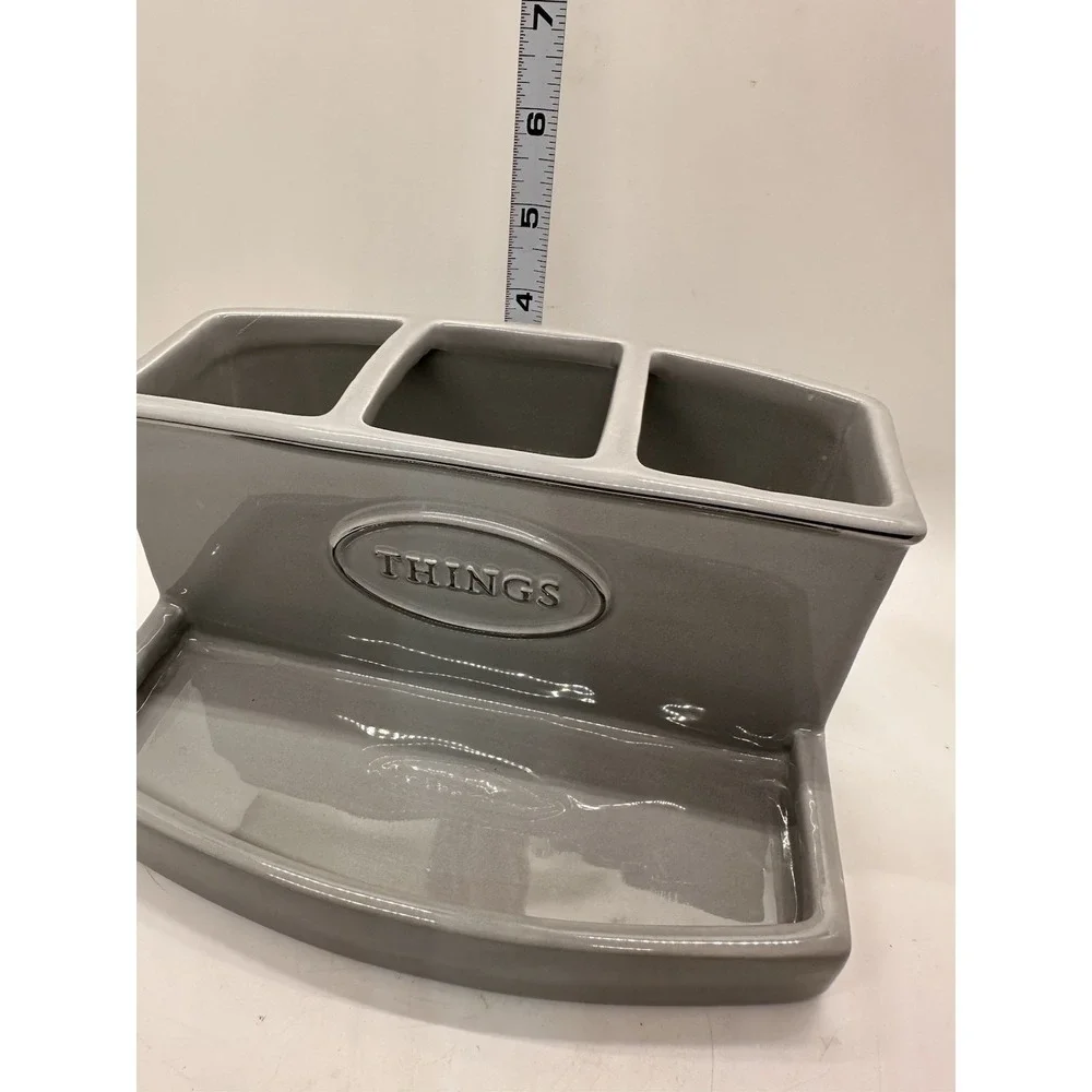 Hotel Vendome Spa Collection Gray Organizer Tray THINGS Ceramic